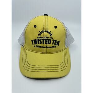 Embroidered Twisted Tea Hard Iced Tea Mesh Hat yellow white NEW